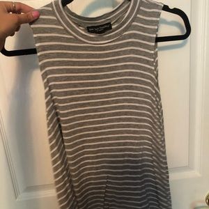 Grey and white striped tank top